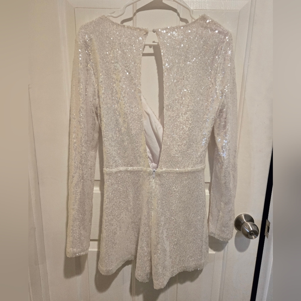 Revolve Superdown Devonne Surplice Romper White S… - image 3